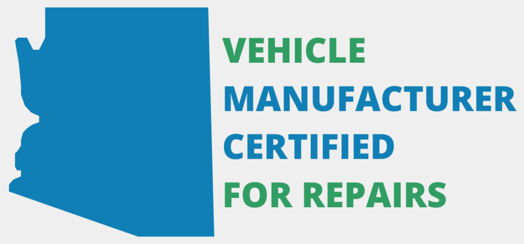 graphic showing that we are manufacturer certified for auto glass repair